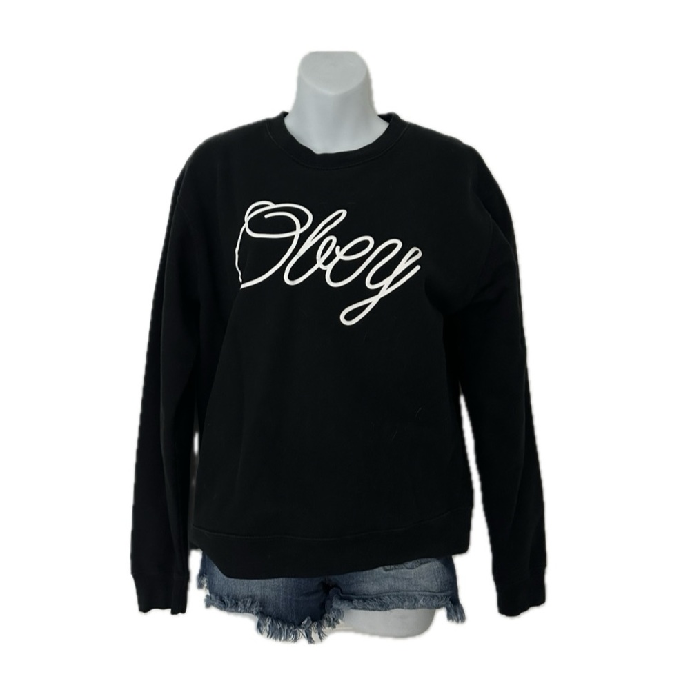 Obey Clothing Black Crewneck Sweatshirt Size Small